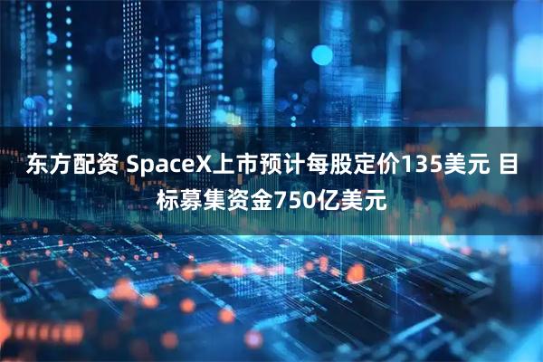 东方配资 SpaceX上市预计每股定价135美元 目标募集资金750亿美元